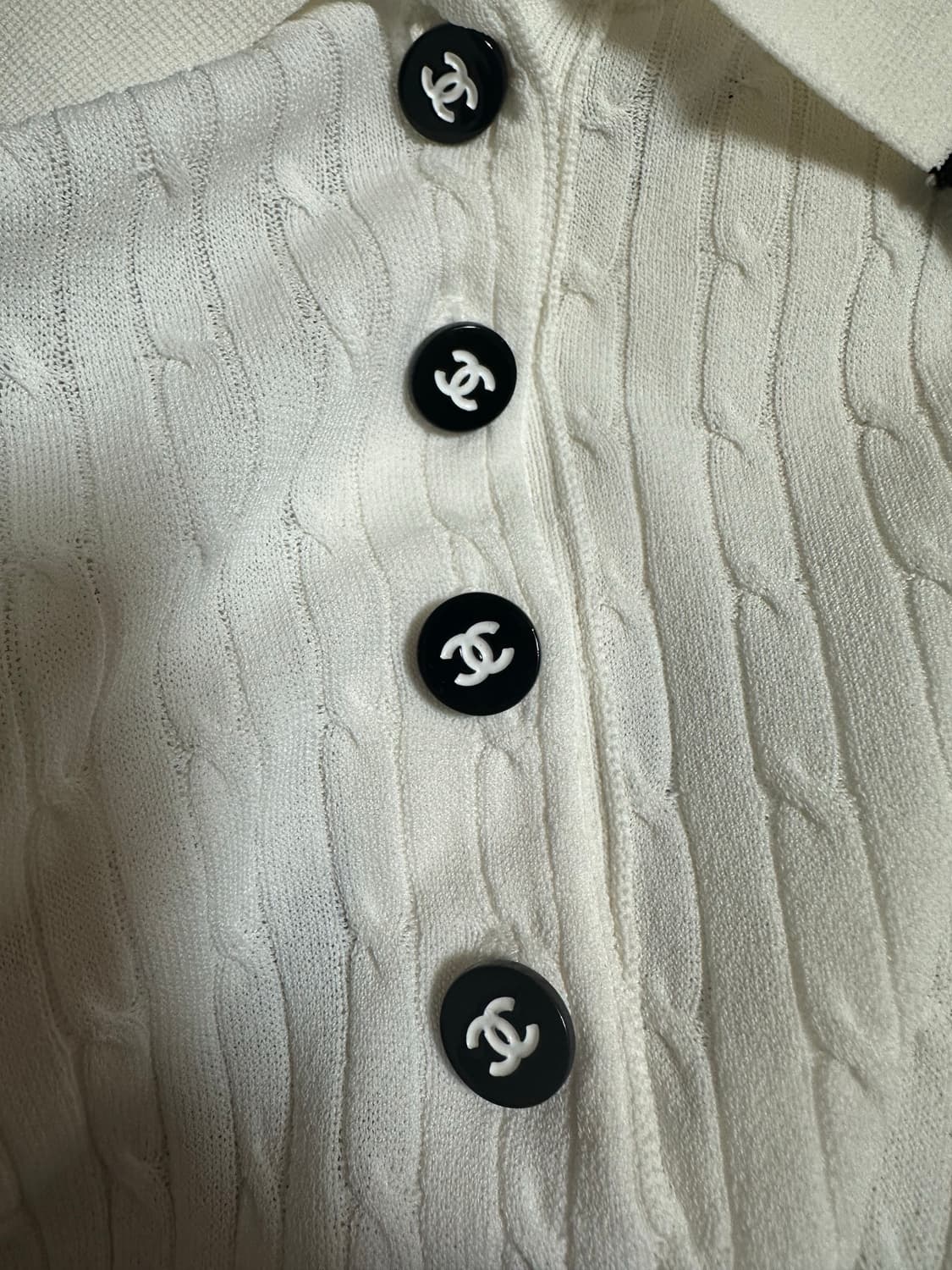 샤넬 화이트 반팔 니트 36사이즈 정품 상품이미지5
