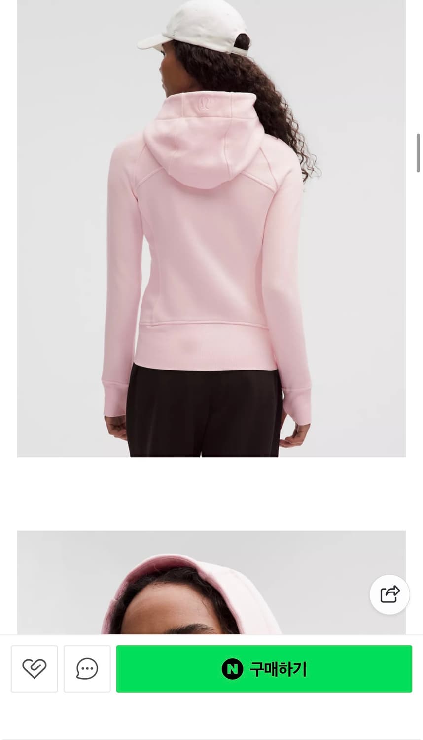 룰루레몬 스쿠바 후디 핑크 2사이즈 상품이미지3