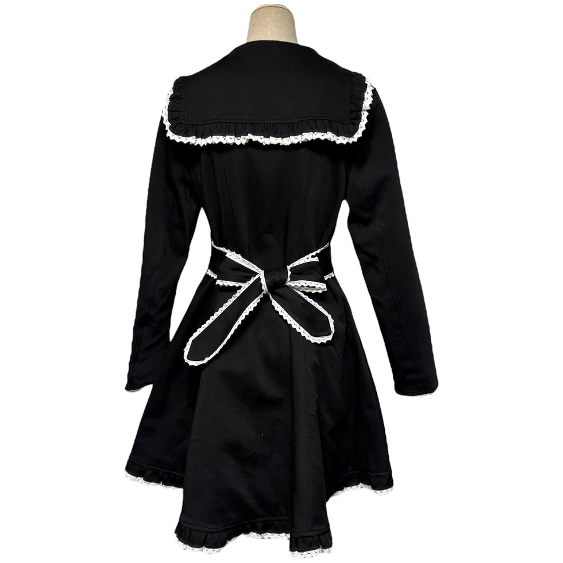 3659 블랙 레이스 빅카라 누빔 코트 자켓원피스 상품이미지4