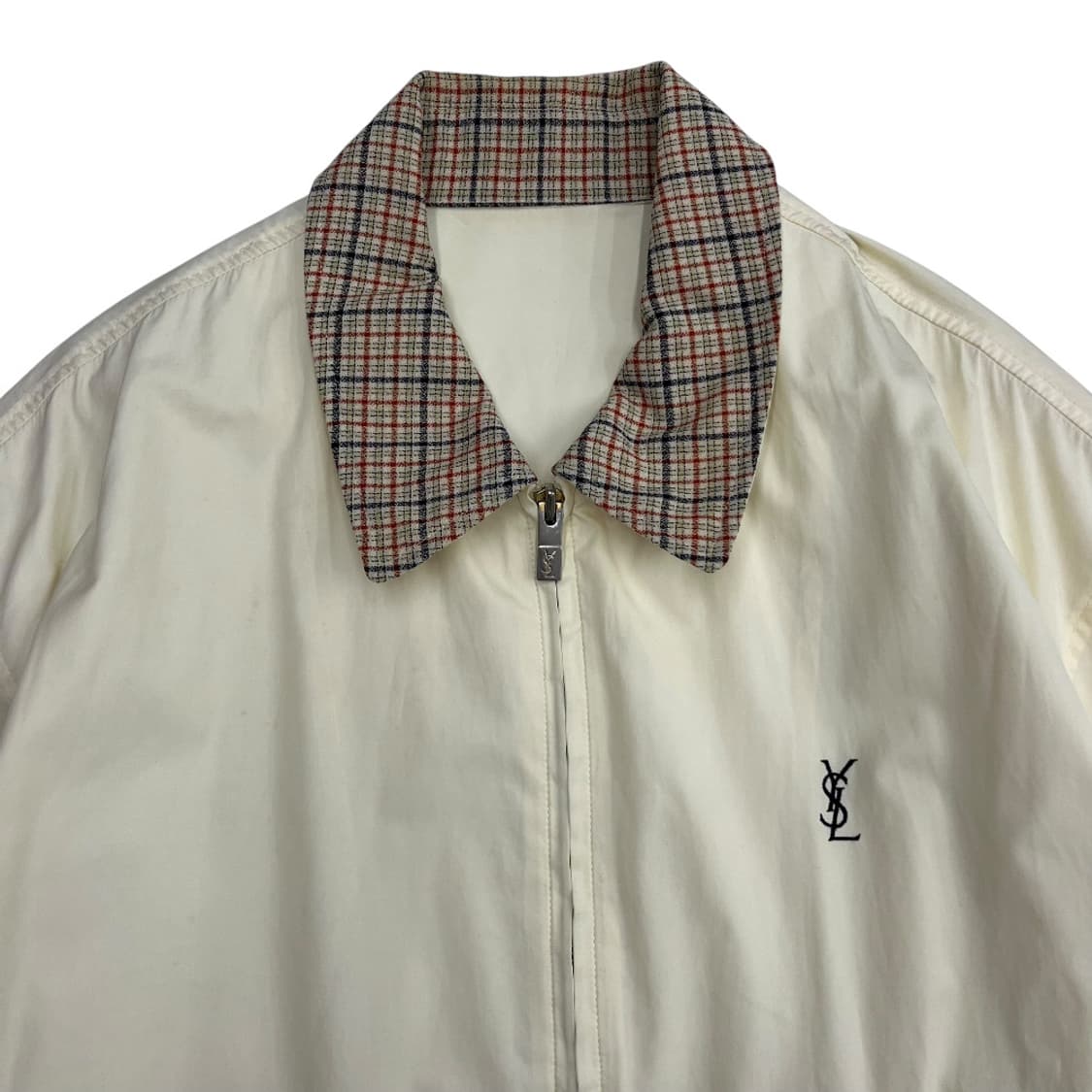 입생로랑 체크 카라 아이보리 자켓 상품이미지4