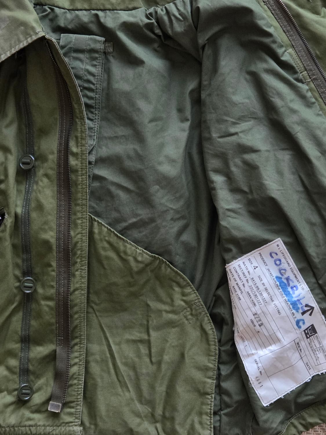 1990 OG 영국군 RAF MK3 콜드 웨더 자켓 상품이미지5