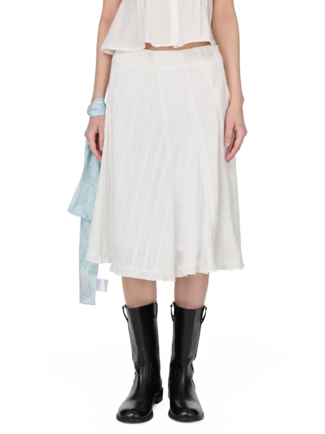 썬번프로젝트 레이스 패널 미디 스커트 화이트 M 상품이미지1