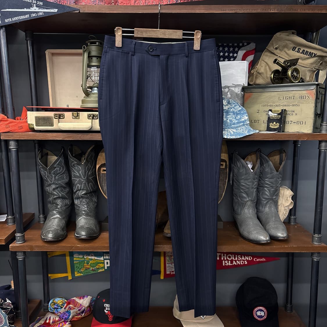 J.PREES 헤링본 스트라이프 쓰리버튼 프레피 울 수트 셋업 N618 상품이미지3