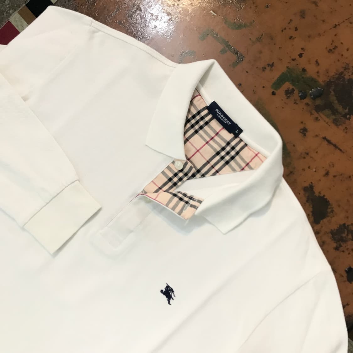 버버리 크림 아이보리 긴팔 피케 남성 102 105 여성 프리사이즈 상품이미지4