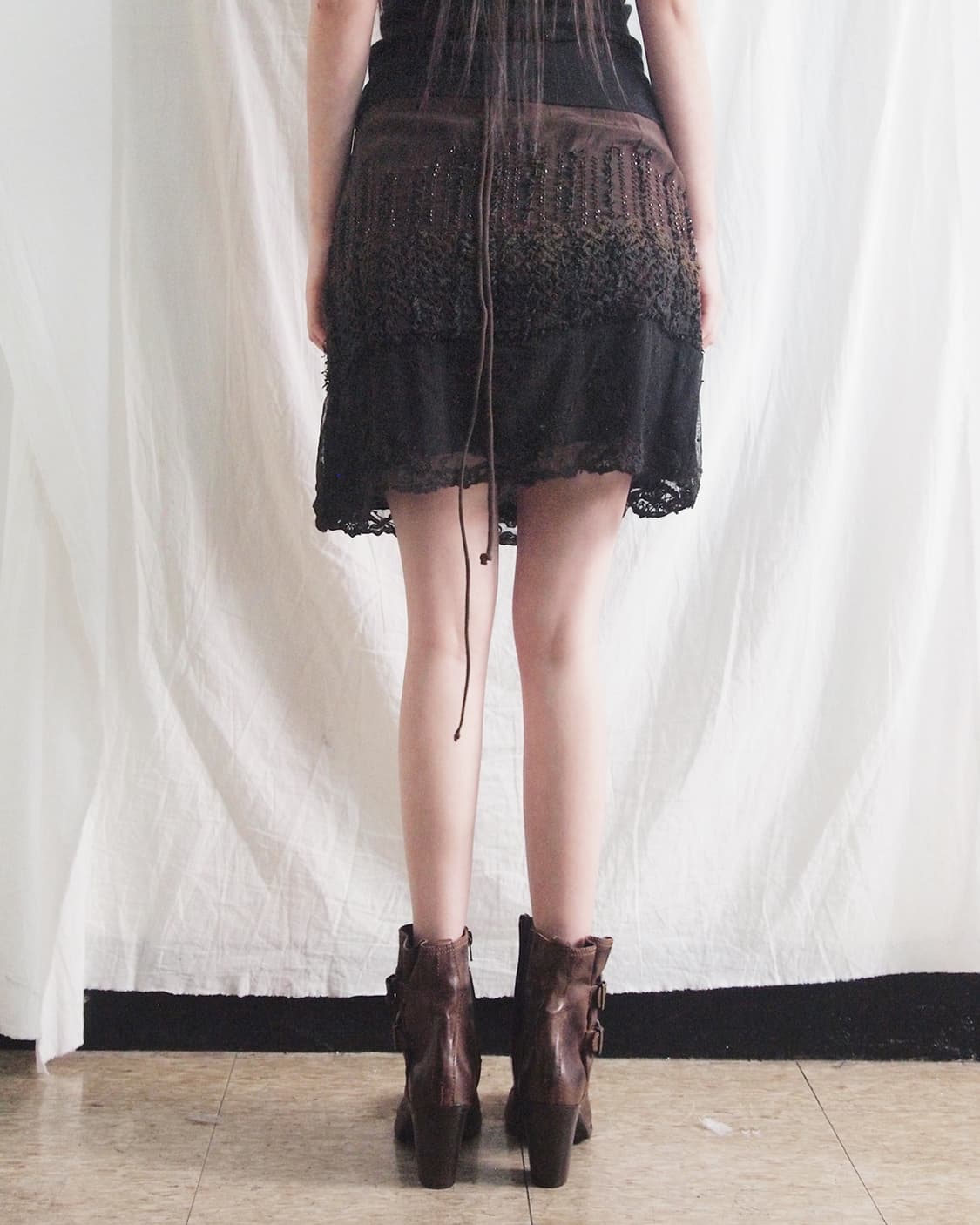 new* 디젤 블랙 골드 백스트링 그라데이션 미니스커트 상품이미지1