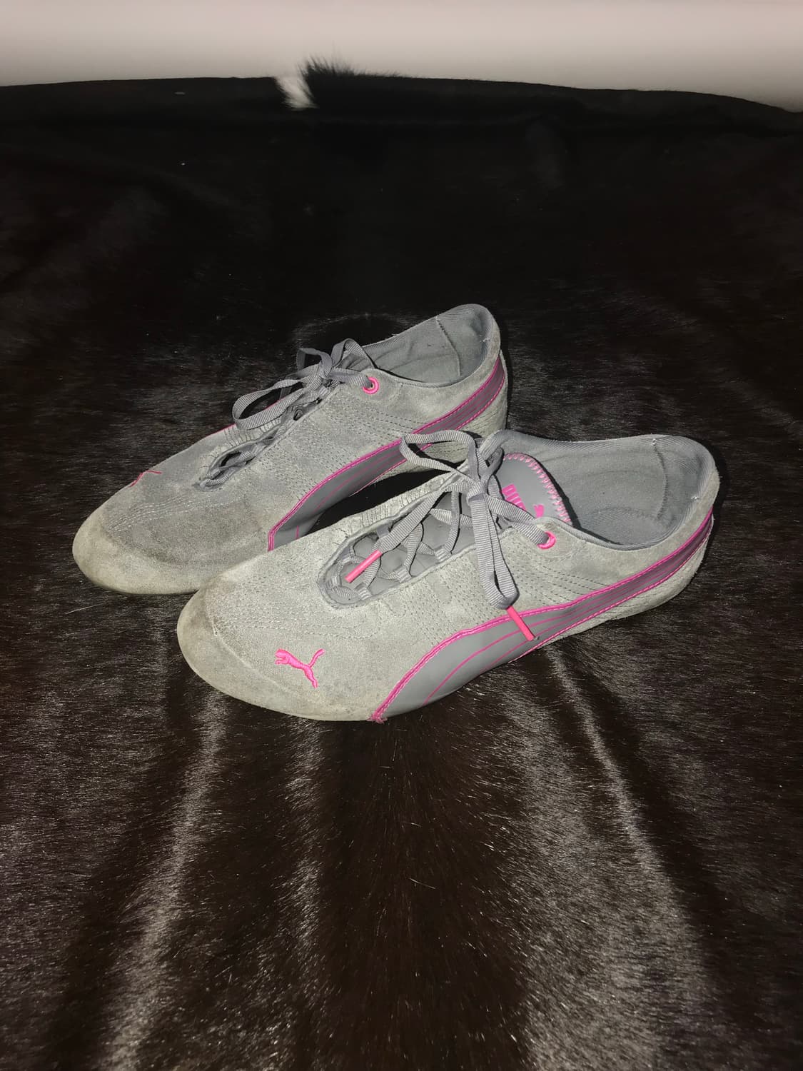 PUMA Gray/Pink Suede Speedcat Shoes 상품이미지1