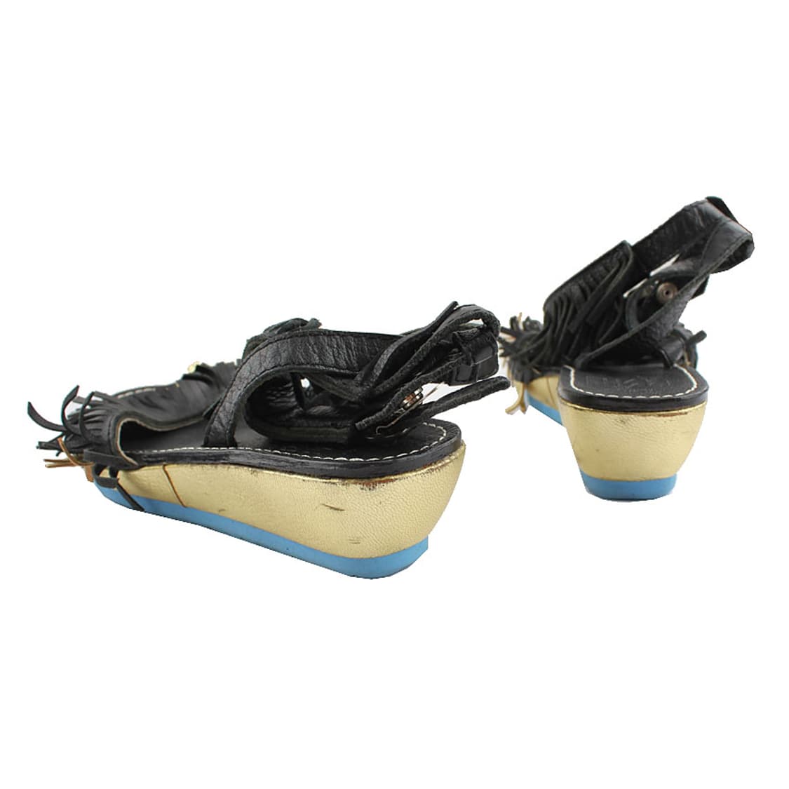 플리츠플리즈 블랙&골드 테슬 앵클스트랩 샌들 240 상품이미지5