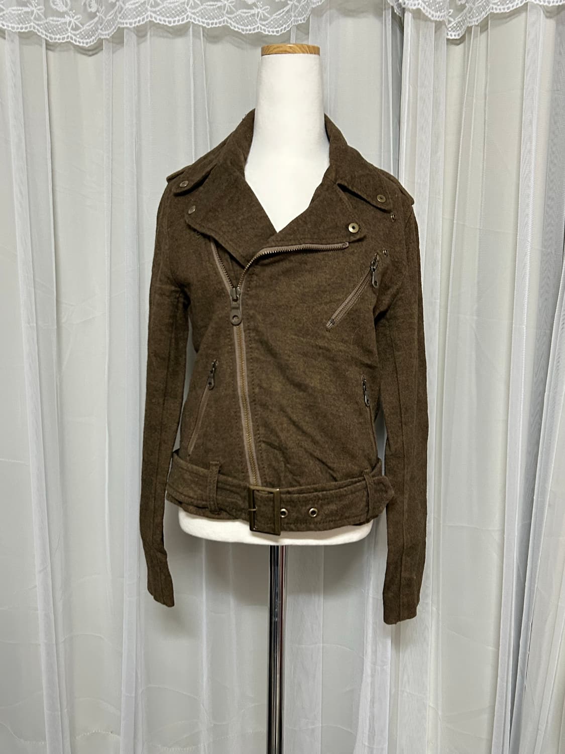 00‘s y2k 빈티지 하이넥 브라운 자켓  상품이미지2