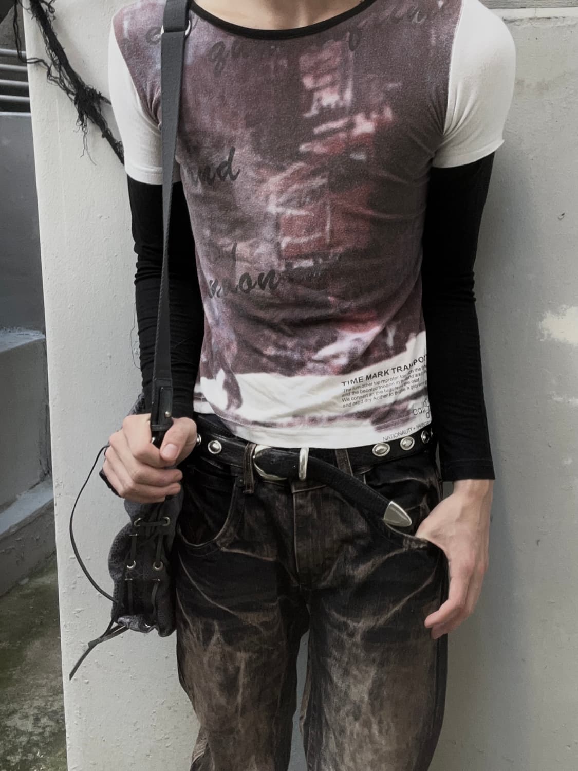 2000s JPN guda 프린팅 y2k 롱슬리브 상품이미지1