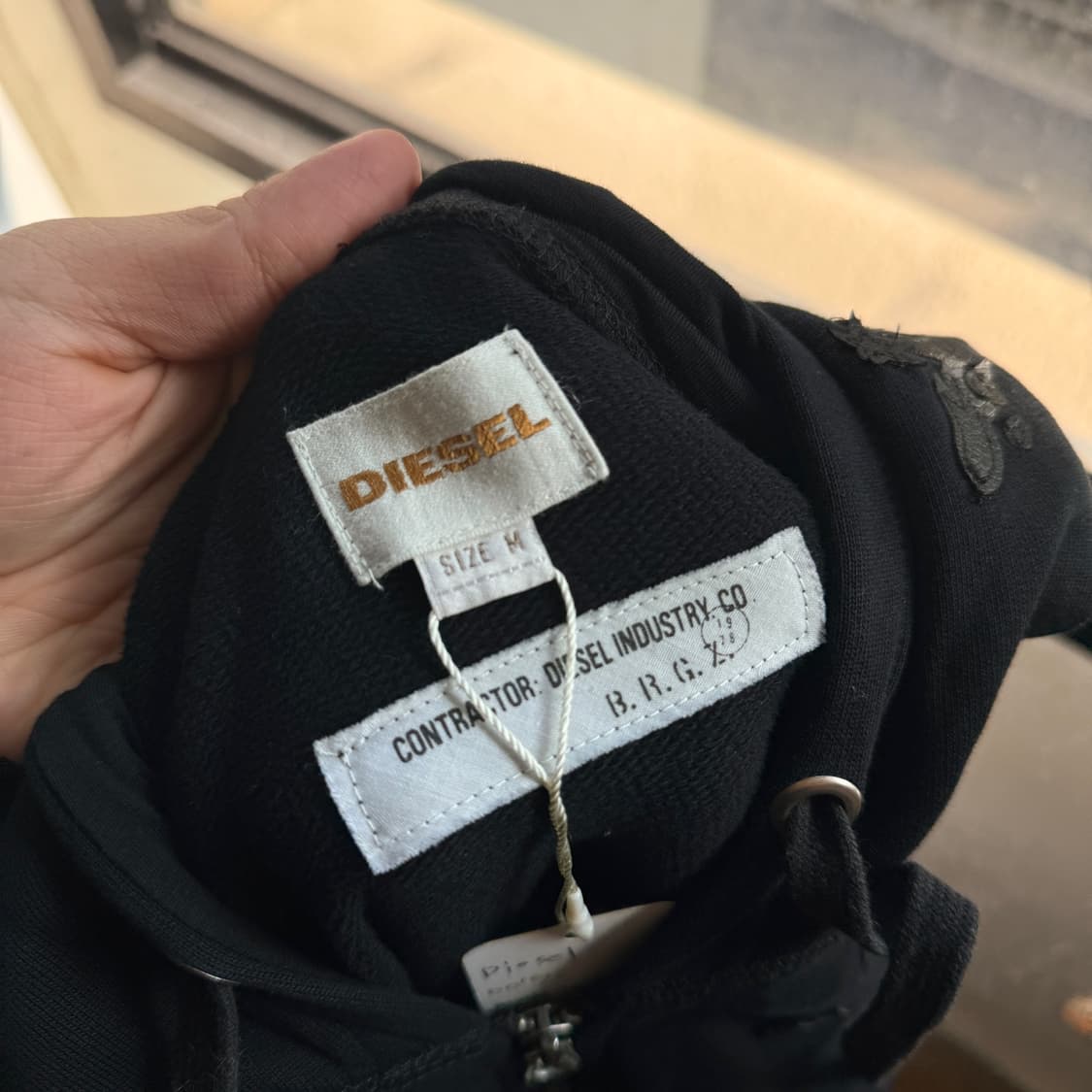 디젤 페이크 레더 트리밍 후드 집업 상품이미지9