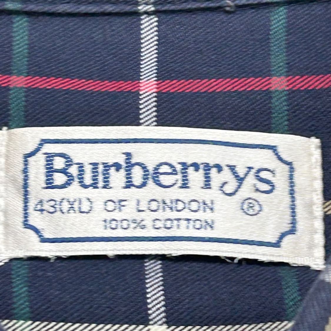 BURBERRYS 체크셔츠 네이비 블루 XL 상품이미지6