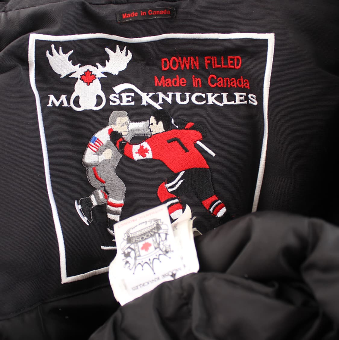 무스너클 블랙 폭스퍼 후드 다운패딩 코트(M) 상품이미지4