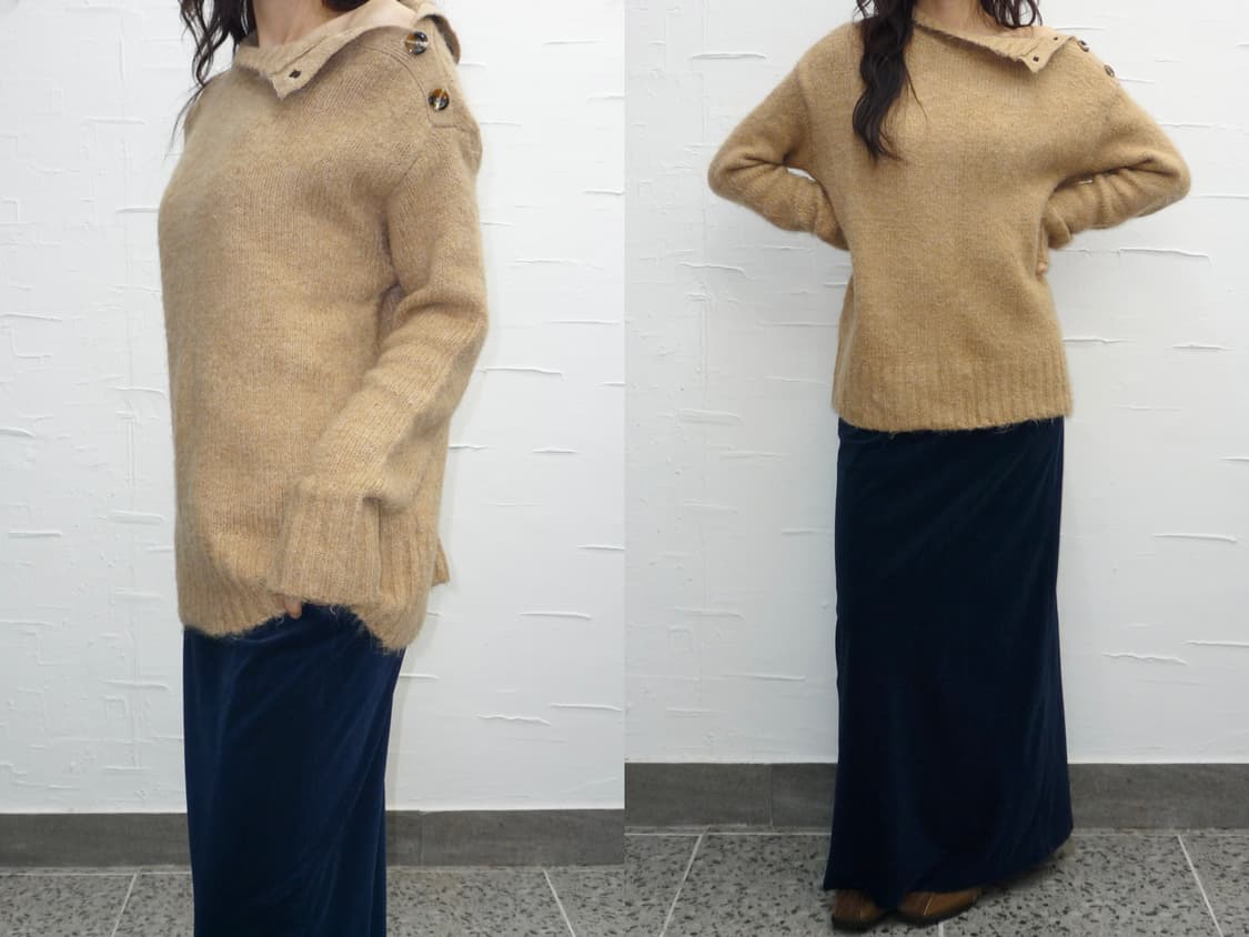 Slanted buttons knit 상품이미지1