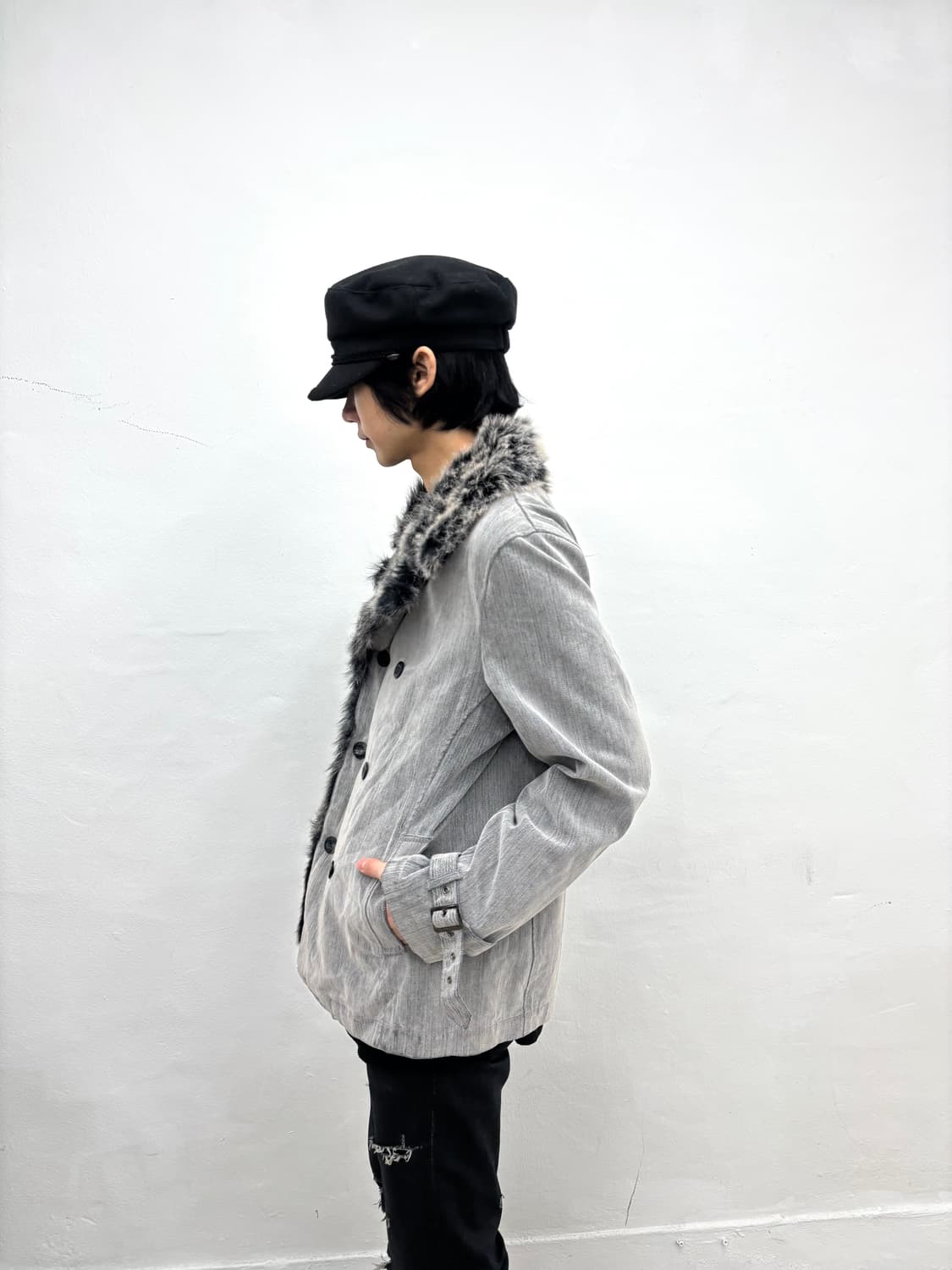 Gray vkei mood fur coat  상품이미지6
