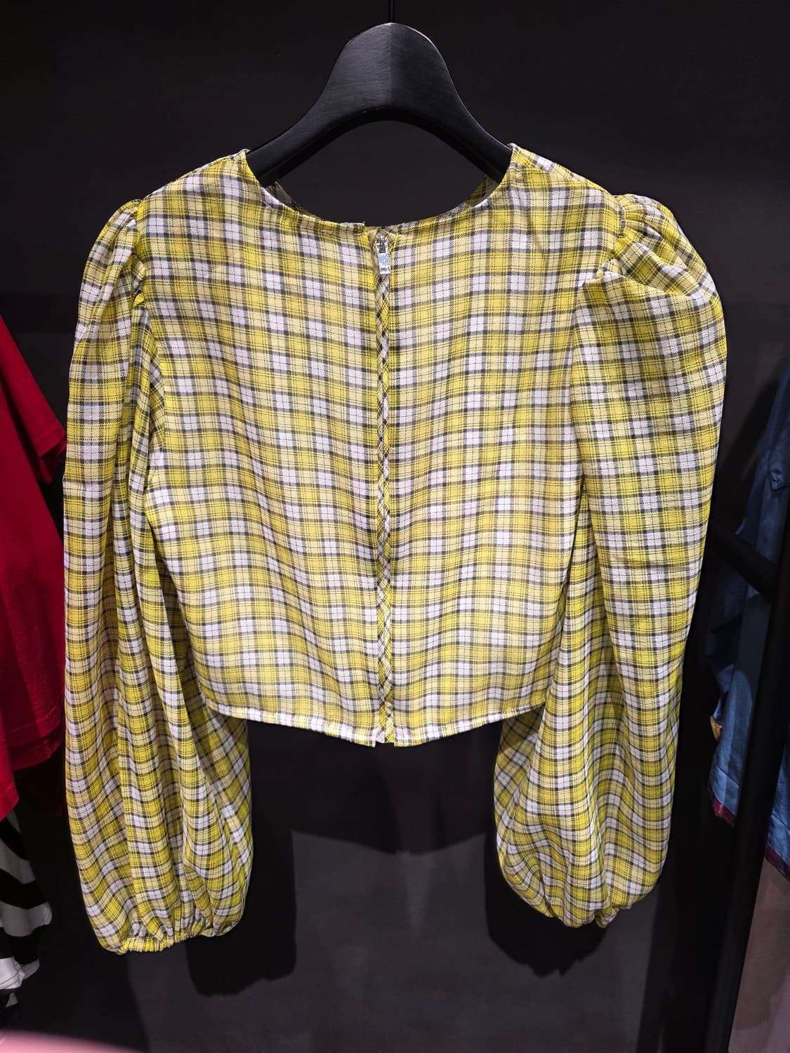 Ganni 체크 엘로우 블라우스 상품이미지2