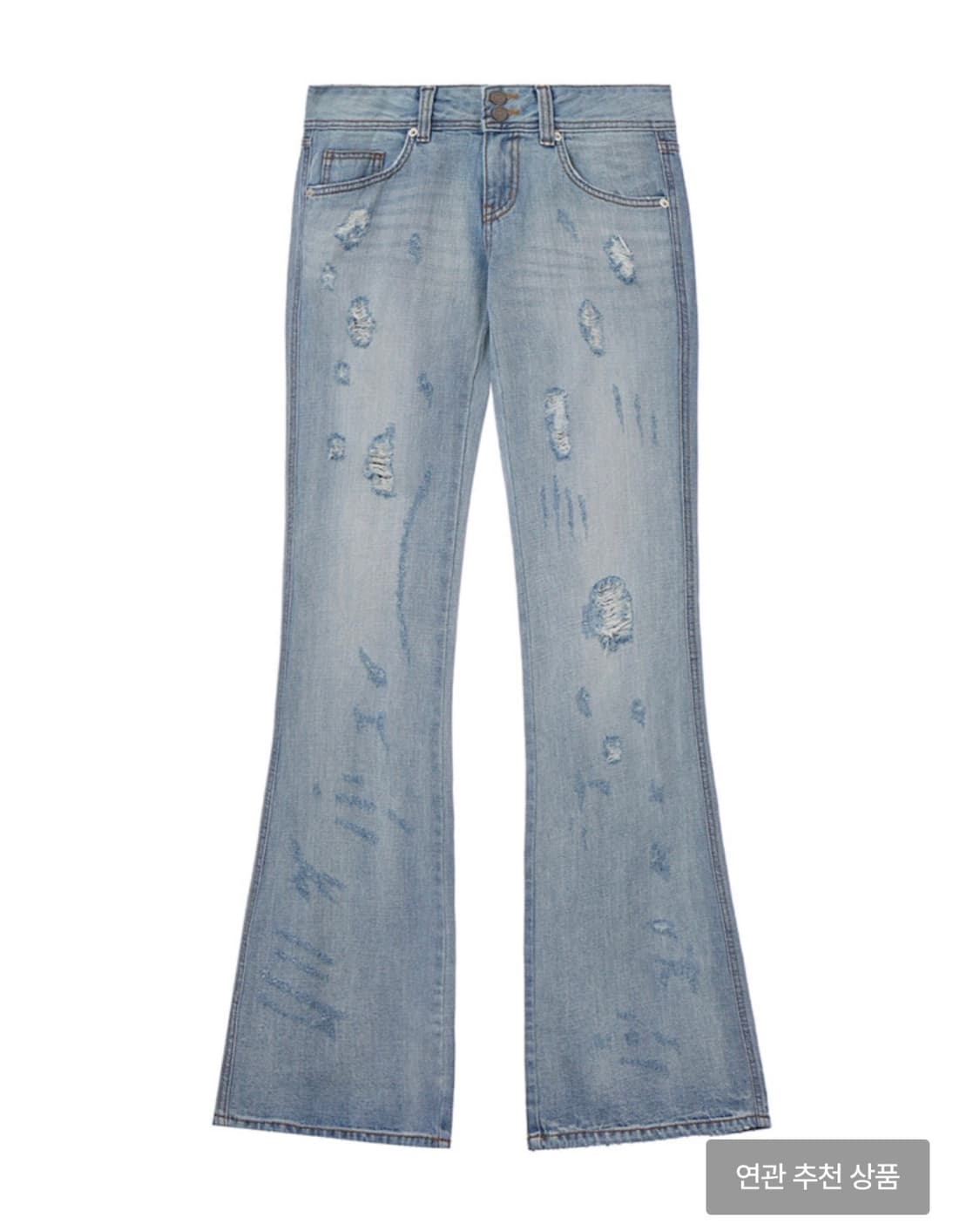 OPEN YY DAMAGED BOOTSCUT JEANS, BLUE 상품이미지2