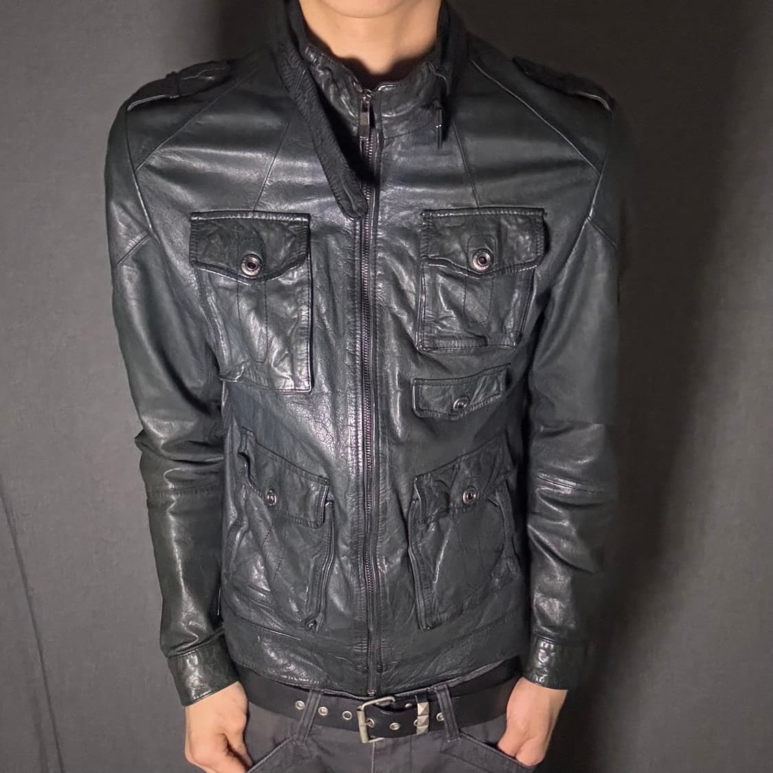 calfskin pocket leather jacket 상품이미지1