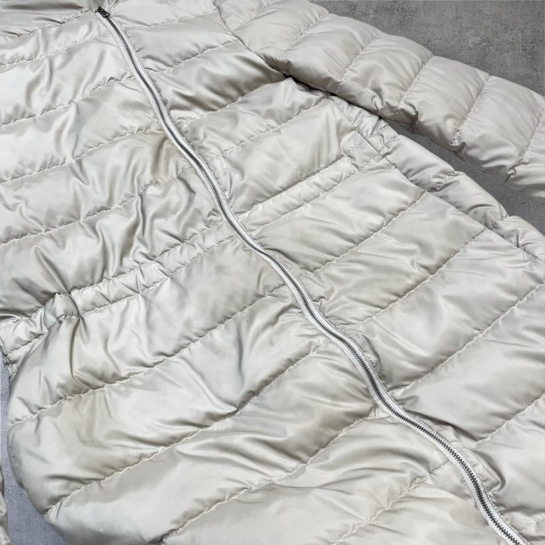 띠어리 Theory 연베이지 구스다운 후드 롱패딩 S 상품이미지6