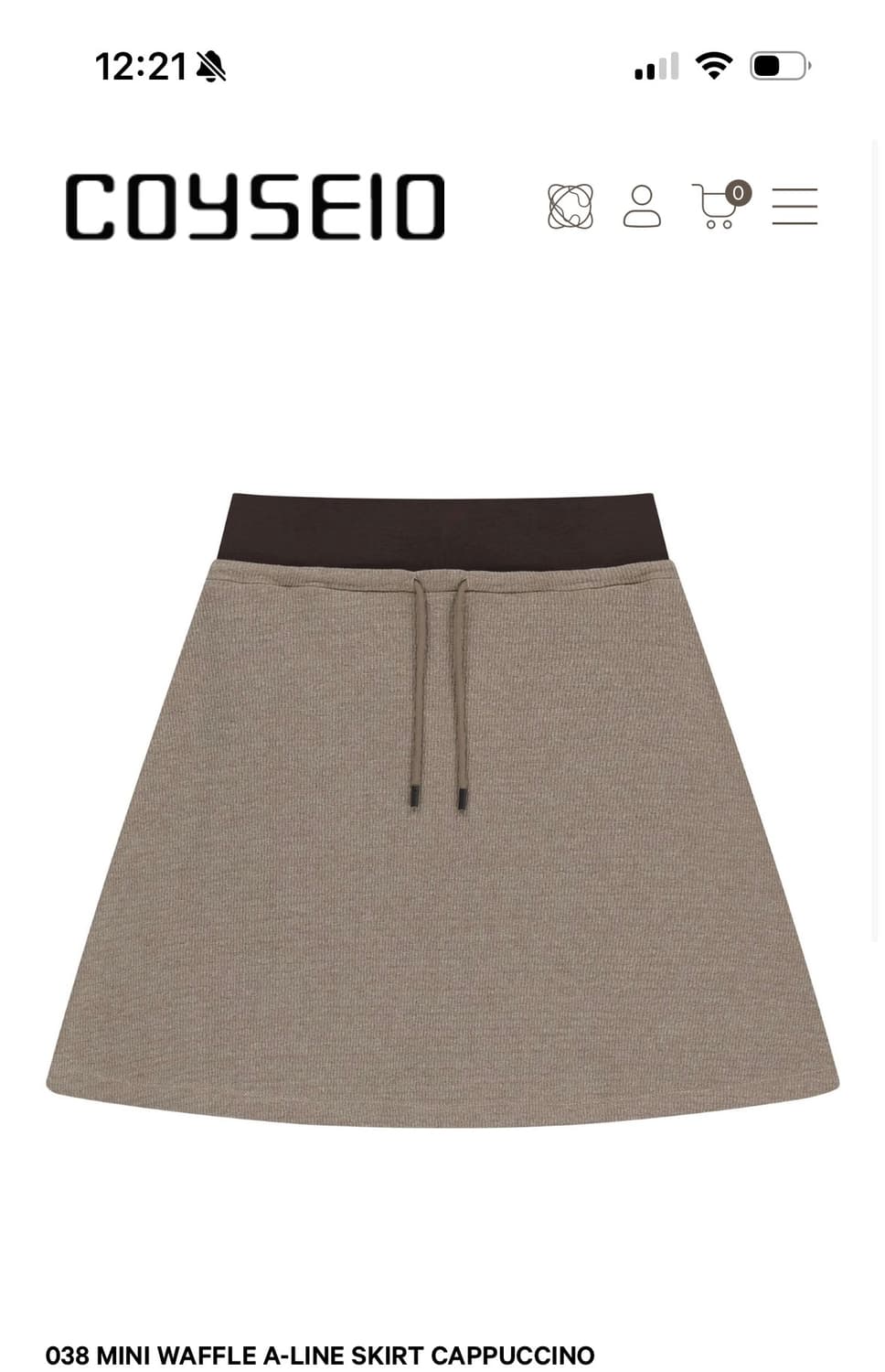 038 MINI WAFFLE A-LINE SKIRT CAPPUCCINO 상품이미지1