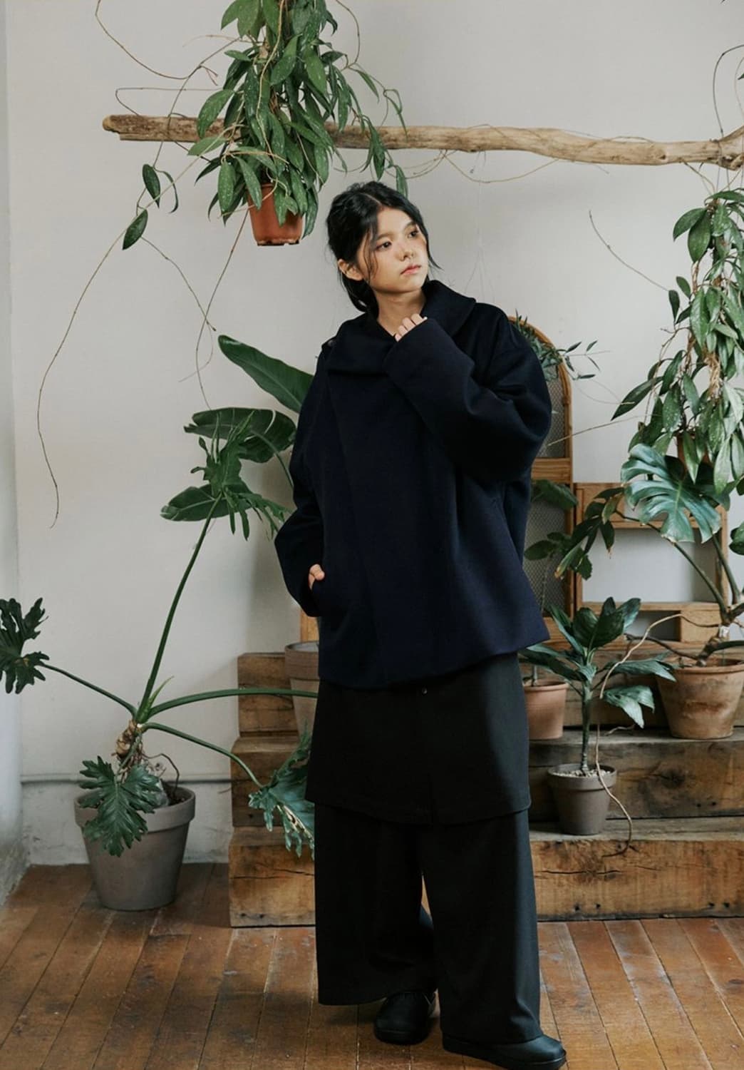 Malen unisex side cara coat navy 상품이미지2