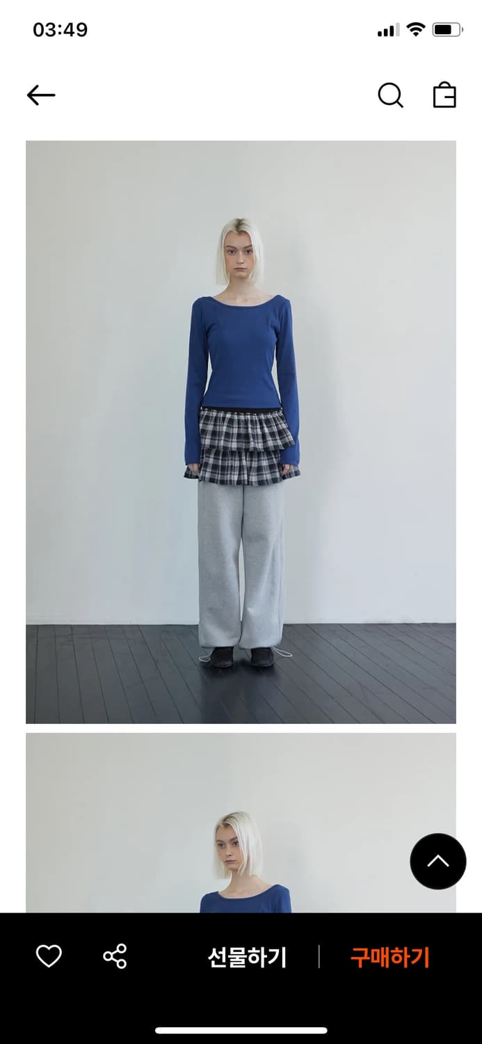 렌세 딥블루 보트넥 티셔츠 상품이미지2