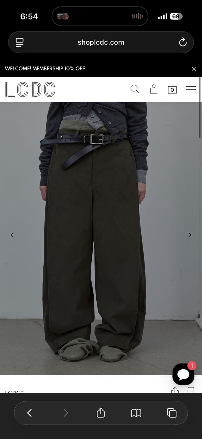 Lcdc CURVED SNAP PANTS (KHAKI) 상품이미지2