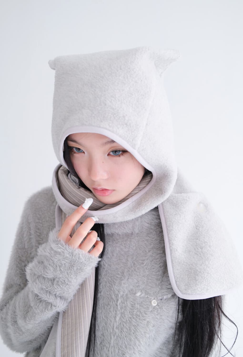 샵페어리 플리스 이어 후드 머플러 상품이미지3