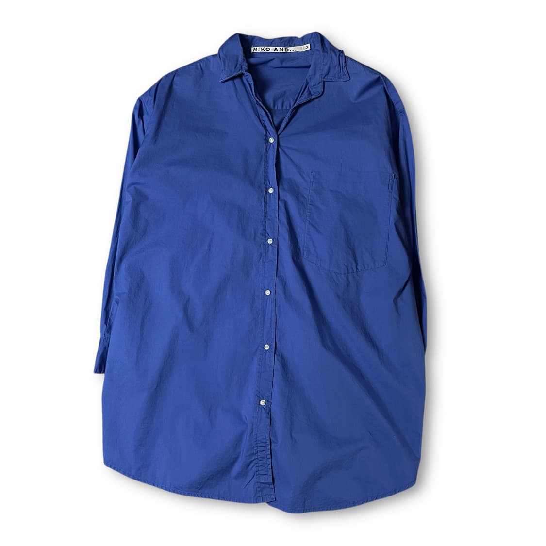 니코앤드 코발트블루 원포켓 박시핏 긴팔 셔츠 3 상품이미지1