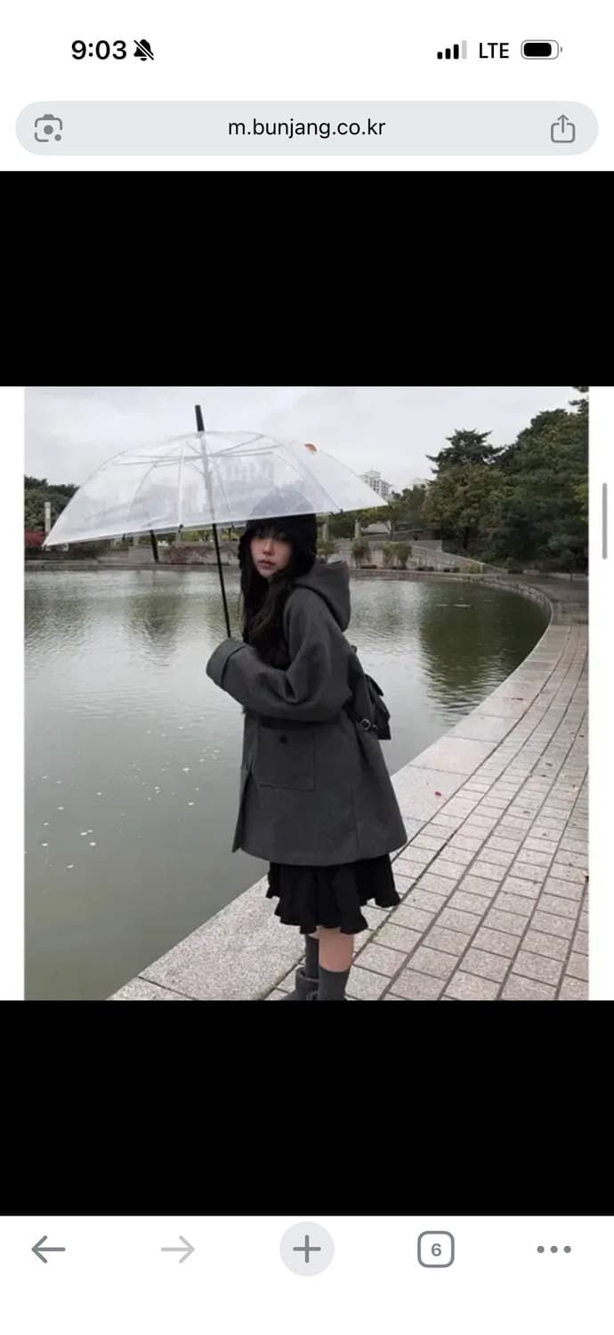 애니원모어 메빈 하이넥 누빔 하프 후드 코트 상품이미지2