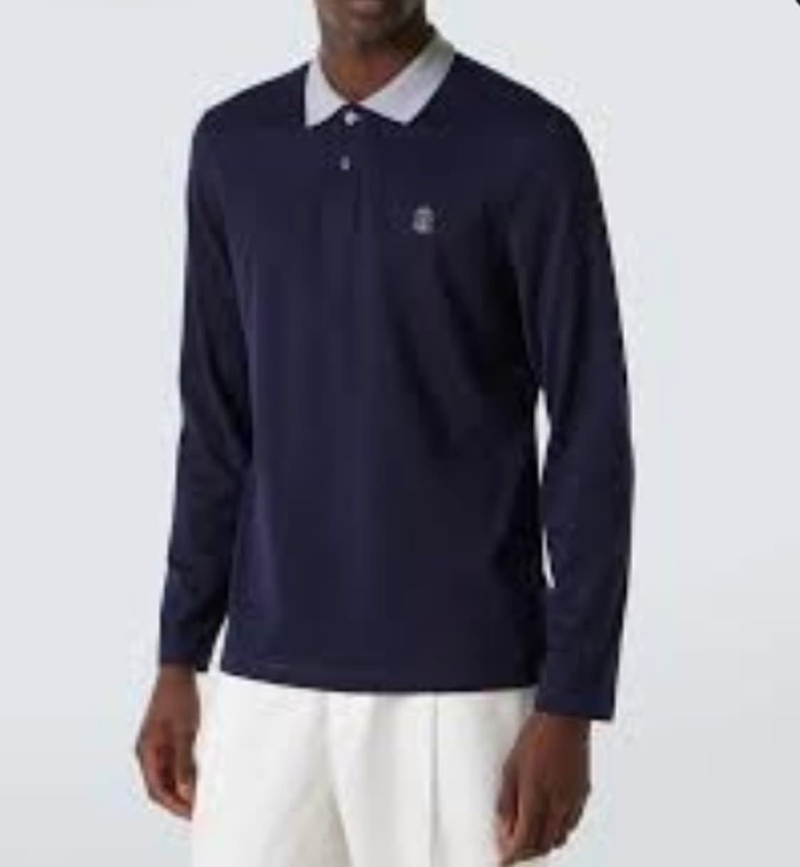 (A+/XL) / 브루넬로 쿠치넬리 로고 폴로 긴팔 셔츠 네이비 상품이미지8