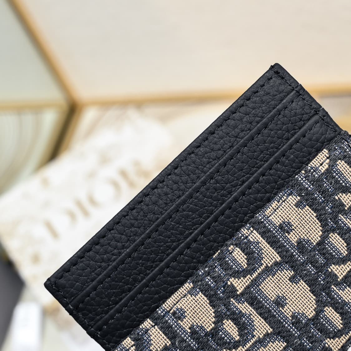 디올 카드 홀더 베이지 & 블랙 디올 오블리크 자카드 상품이미지4