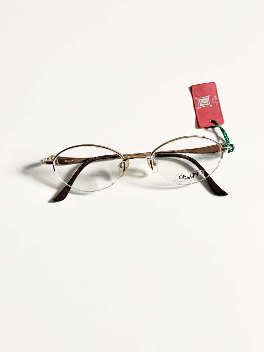 CELLINI 골드 슬림 오벌 반무테 메탈 프레임 빈티지 안경 상품이미지1