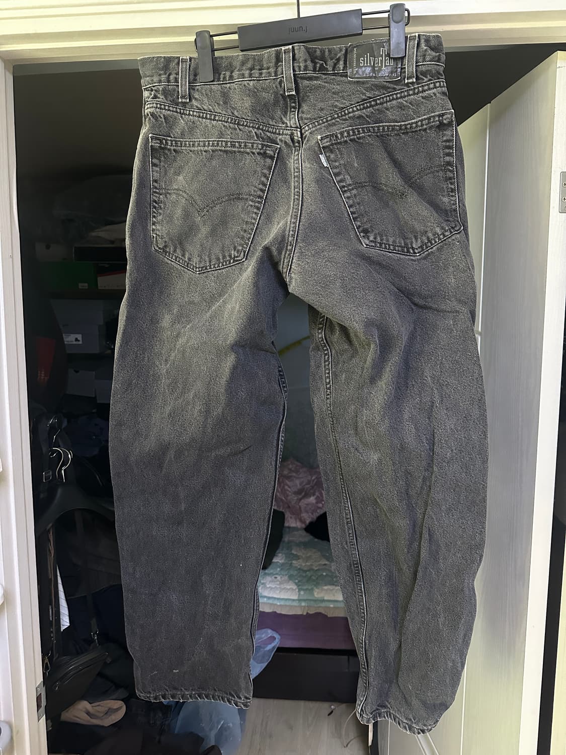 [34X32] 빈티지 리바이스 실버탭 배기 흑청 데님 팬츠 상품이미지3