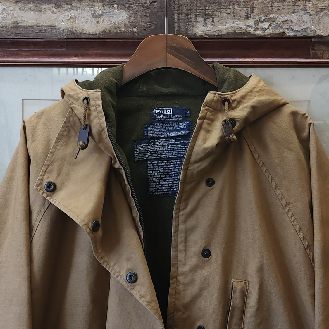 90s 폴로 하드 캔버스 밀리터리 파카 폴로 마운틴 파카 랄프로렌 L 상품이미지3