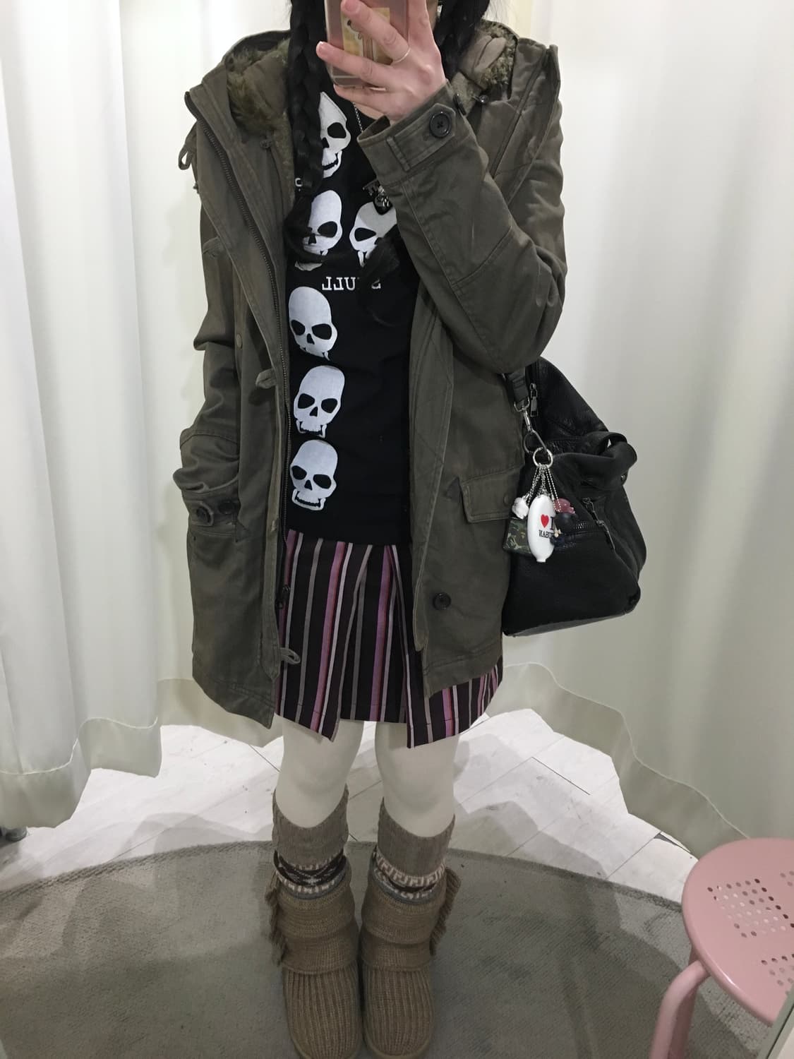 아페쎄 스트라이프 미니 스커트 상품이미지4