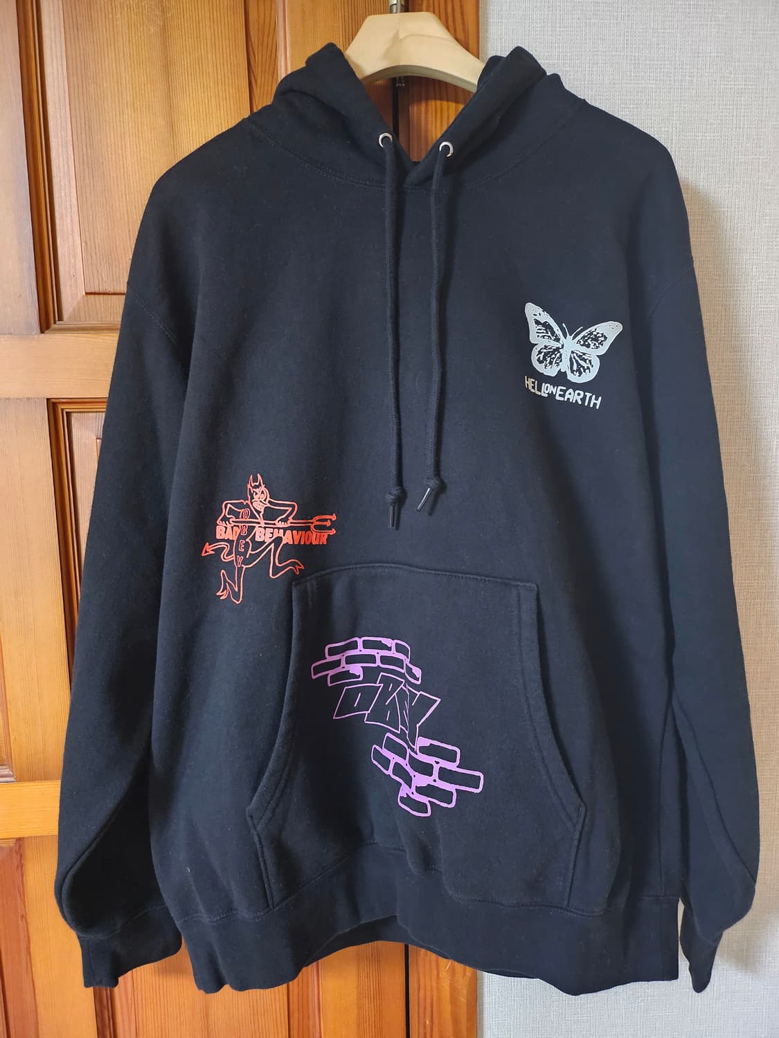 OBEY 버터플라이 오버핏 후드 블랙 L 상품이미지1