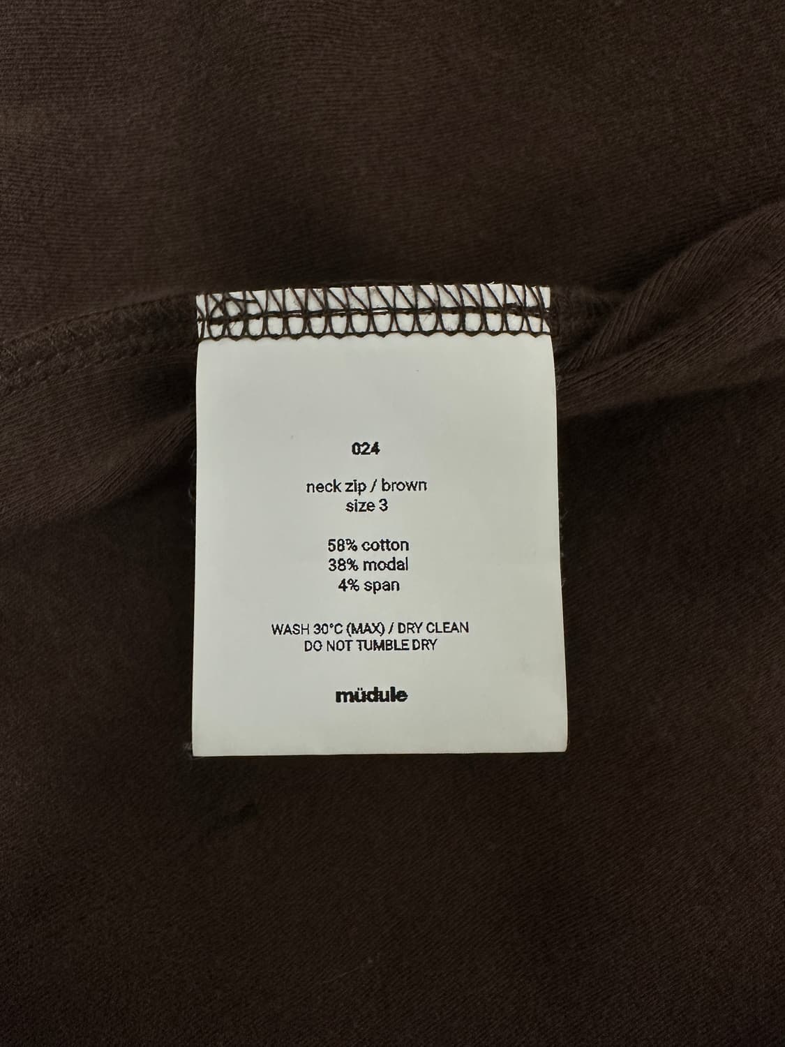머듈 넥 집업 브라운 3사이즈 상품이미지3