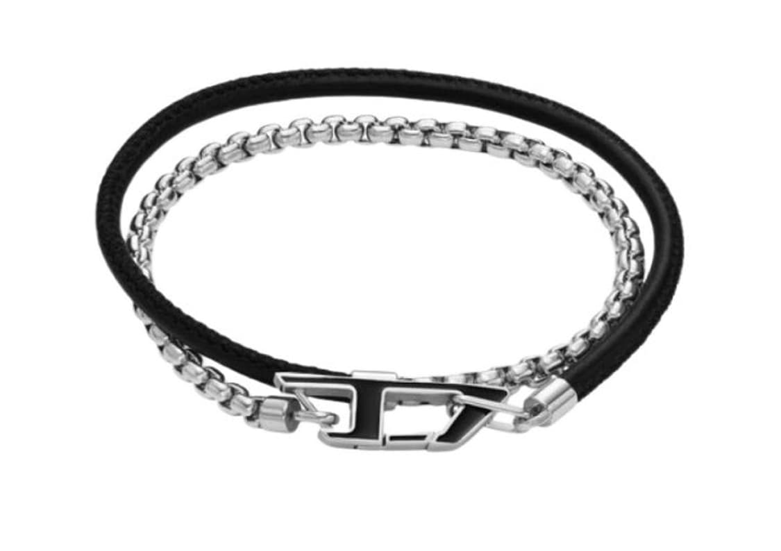 [새상품] 디젤 Dx1472 스테인리스 스틸 체인 브레이슬릿 실버 블랙 상품이미지1