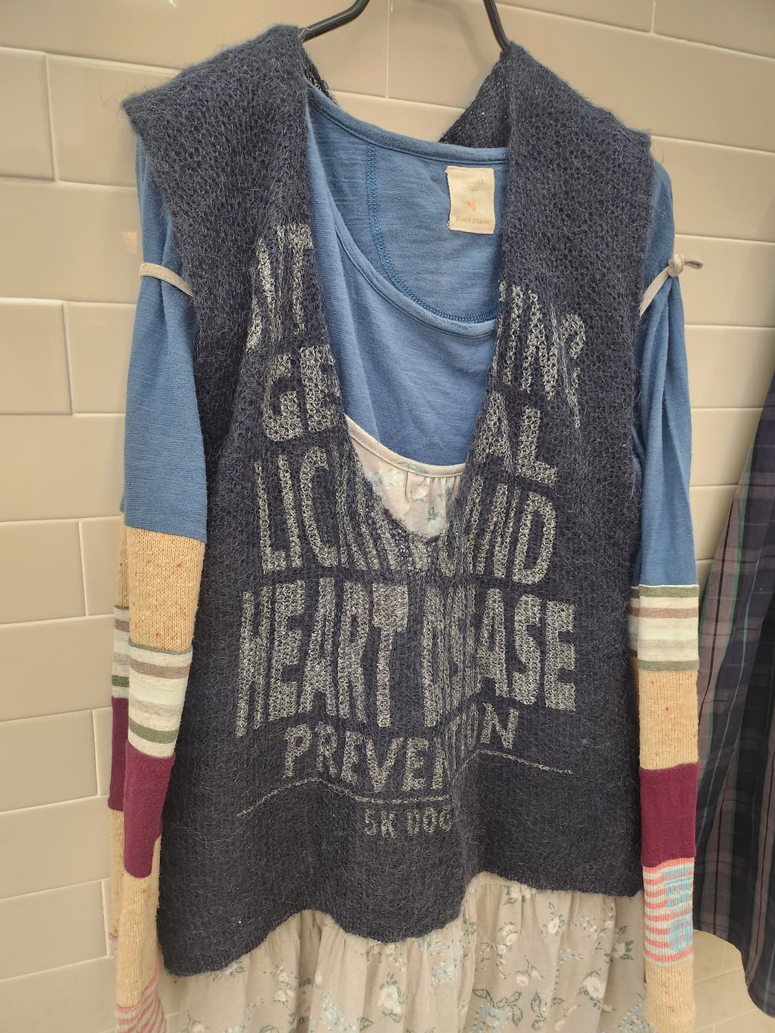 일본 빈티지  지구샵 라방에서 구입한 5개 레이어드 코디. 상품이미지4