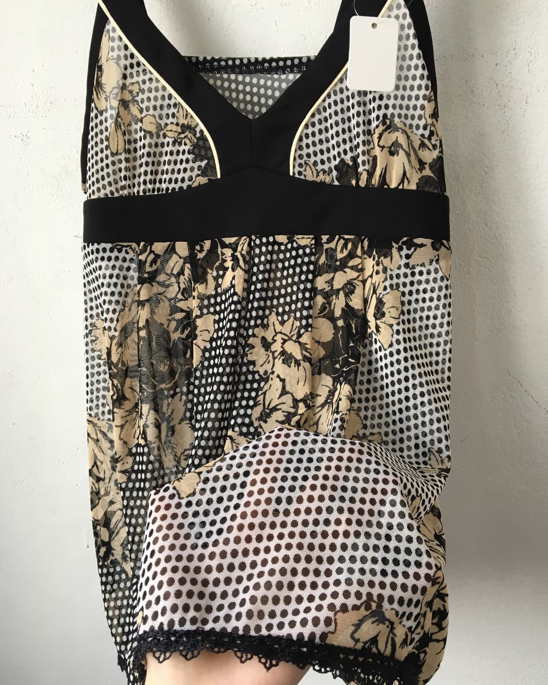Dot flower pattern point sleeveless 상품이미지4