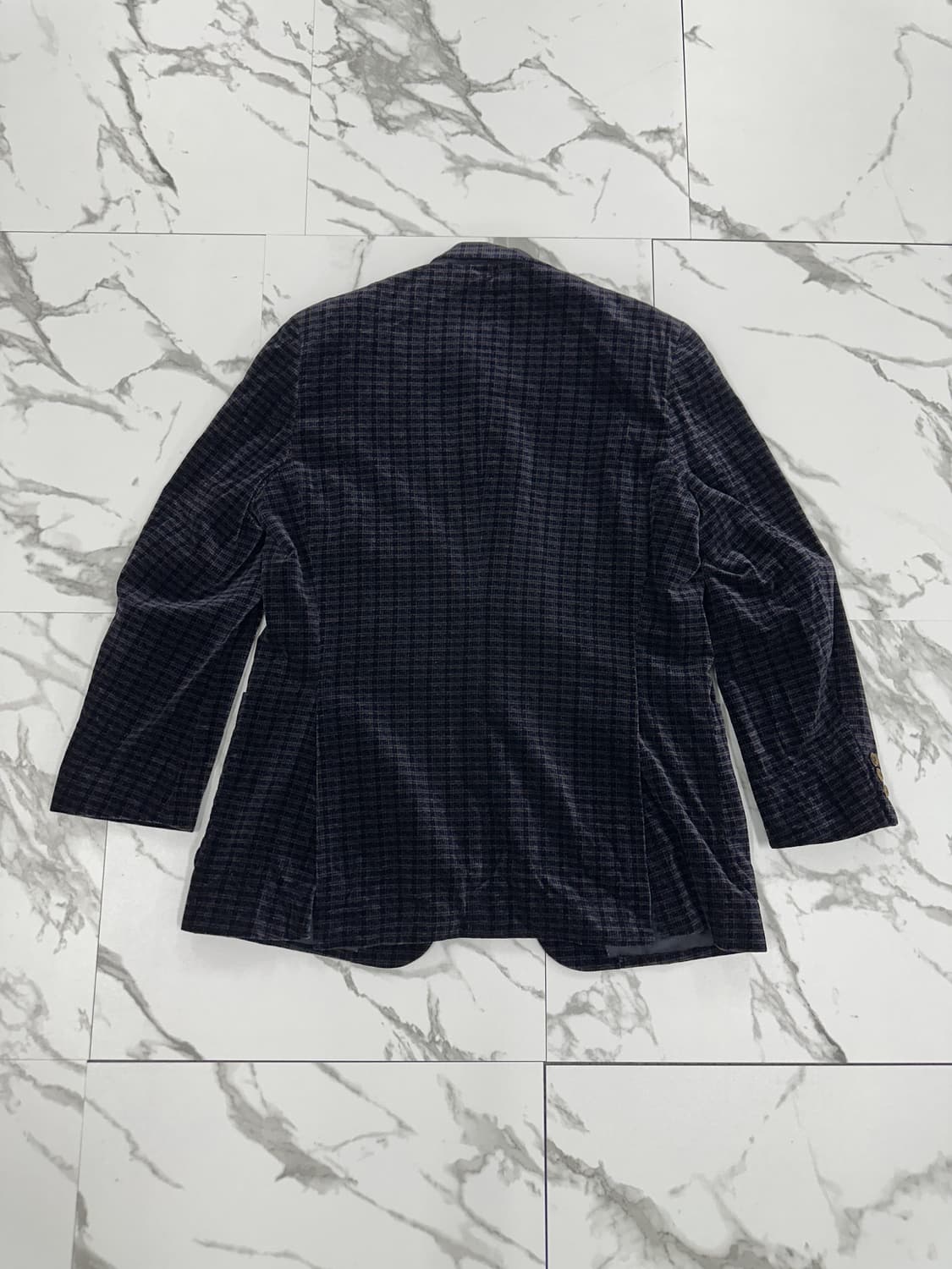 피에르가르뎅 벨벳 체크 투버튼 블레이저 상품이미지2