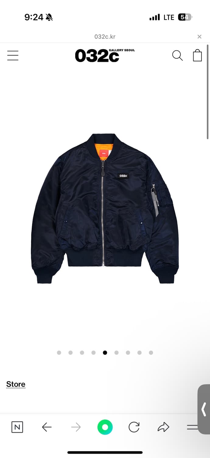 032c 알파인더스트리 콜라보 플라이트 봄버 ma-1 다크 네이비 상품이미지4