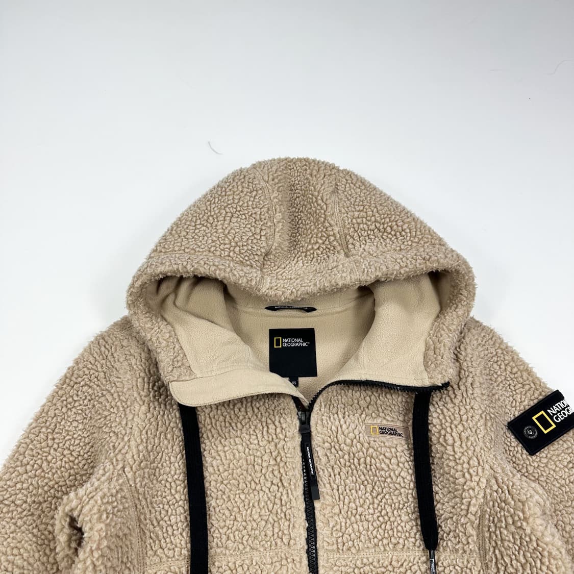 내셔널지오그래픽 와펜 베이지 후리스 후드집업 (XS 여성추천) 상품이미지1