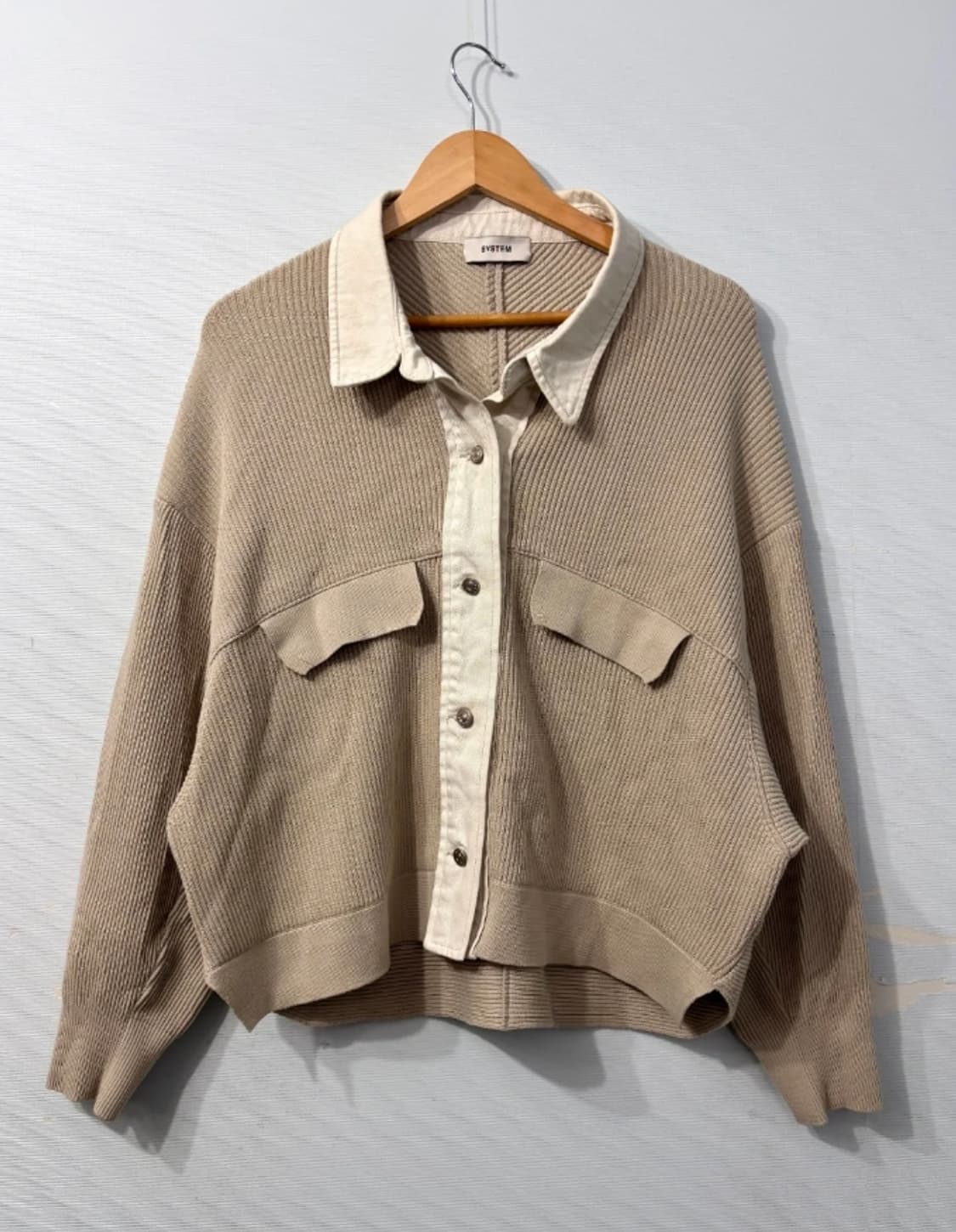 한섬 시스템 니트 셔츠 가디건 F 상품이미지1
