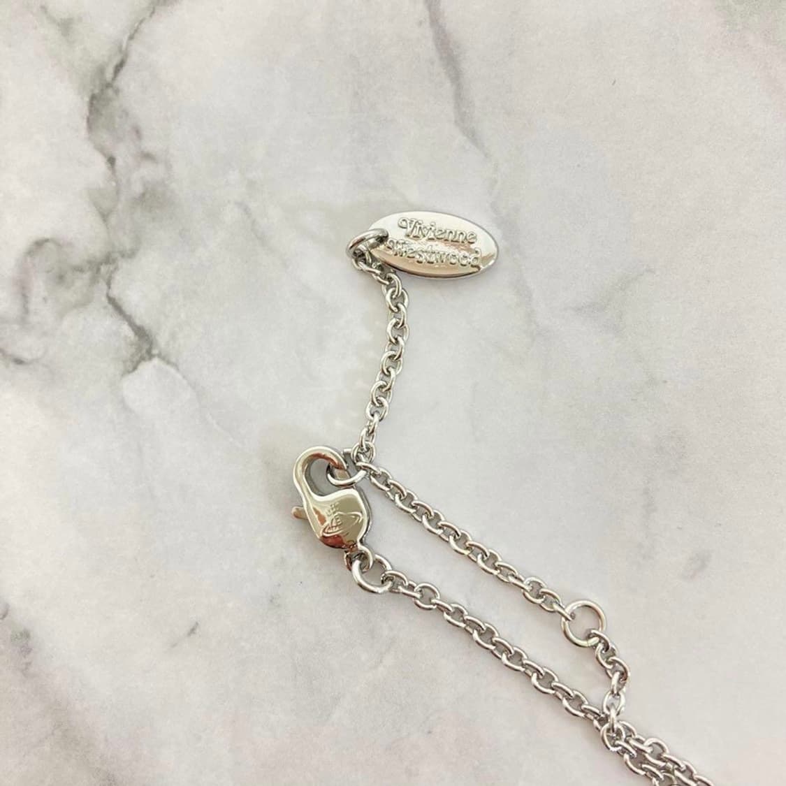 비비안웨스트우드 아카이브 클리어 크리스탈 큐빅 orb 팬던트 목걸이 상품이미지4