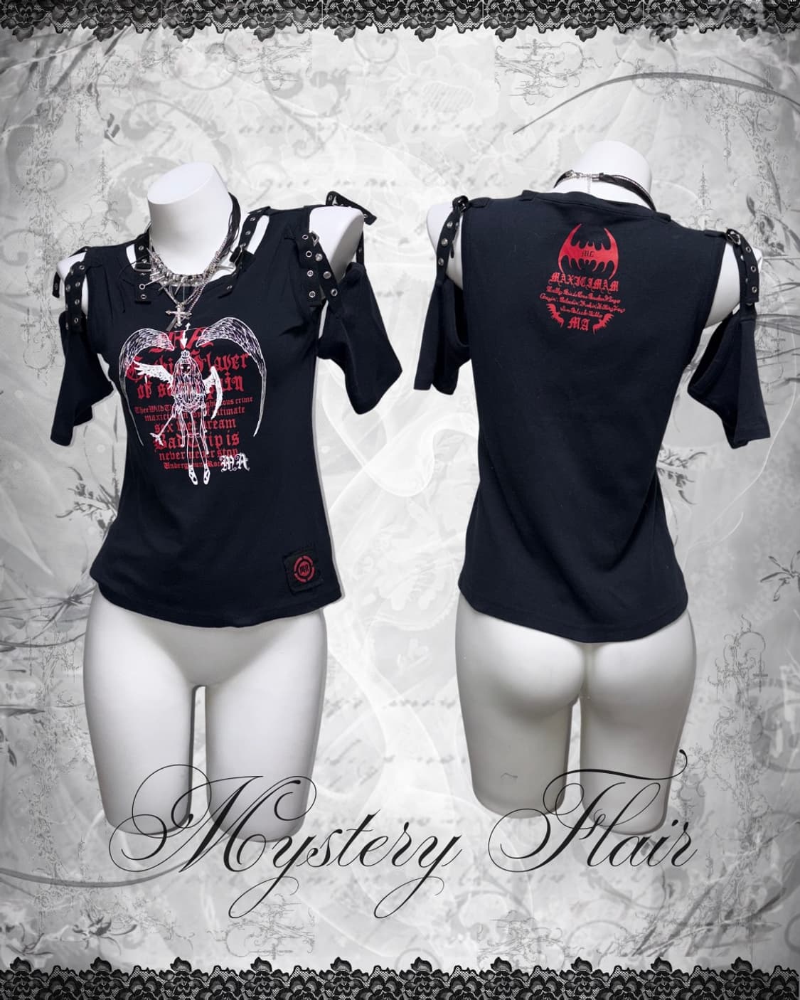 00s 고스펑크 어깨트임 아일렛 반팔  상품이미지1