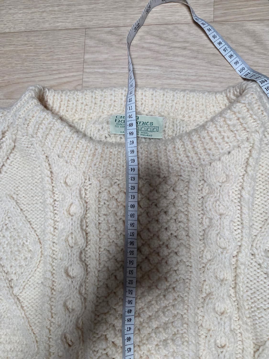 도네갈 아일랜드 크라나 핸드니트 크림 화이트 케이블 니트 스웨터  상품이미지9