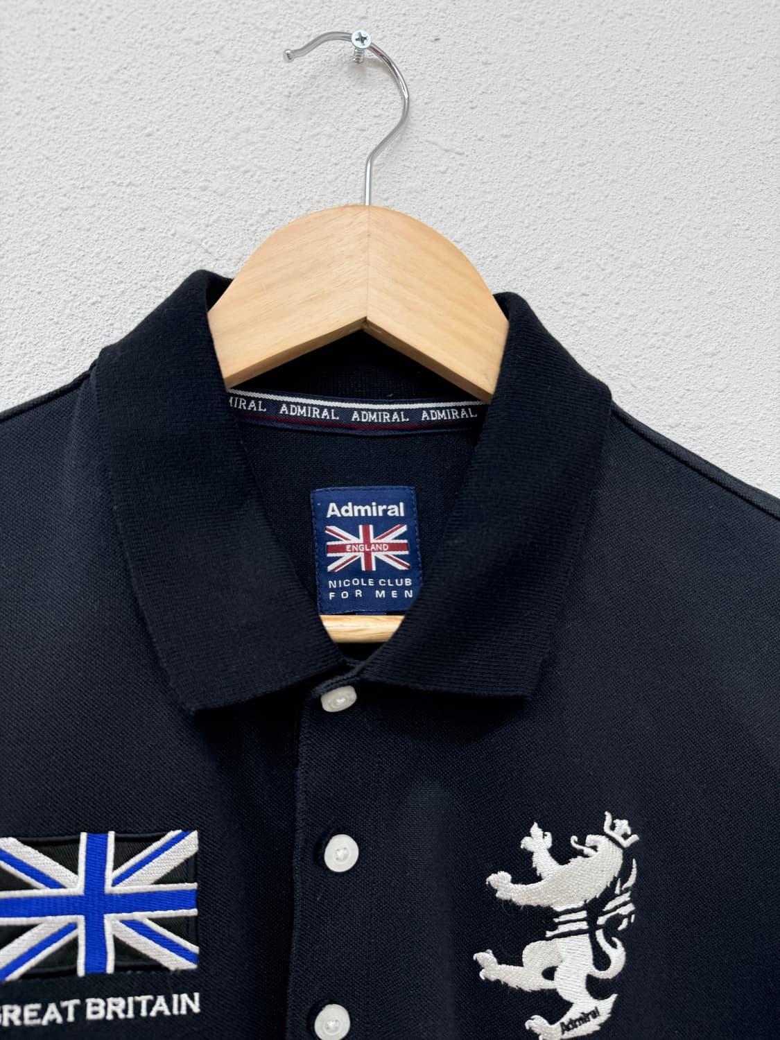 빈티지 Nicole Club for Men 블랙 자수 카라티 상품이미지5