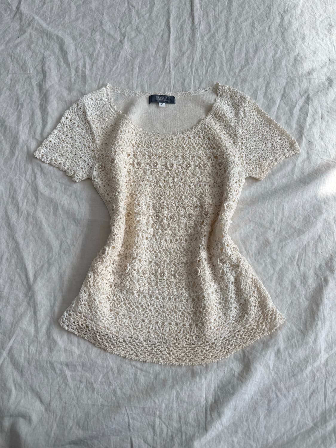 베이지 페어리 코지 딱붙 반팔탑 상품이미지1