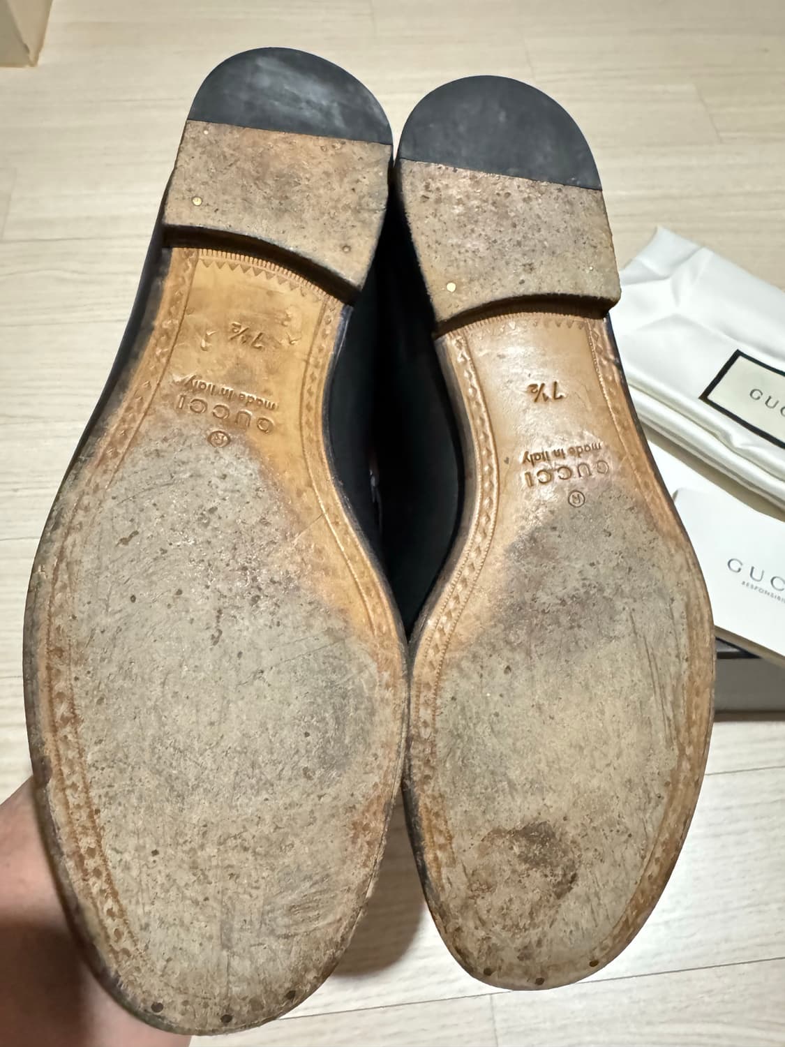 구찌 1953 홀스빗 레더 로퍼 블랙 7.5(265) 상품이미지5